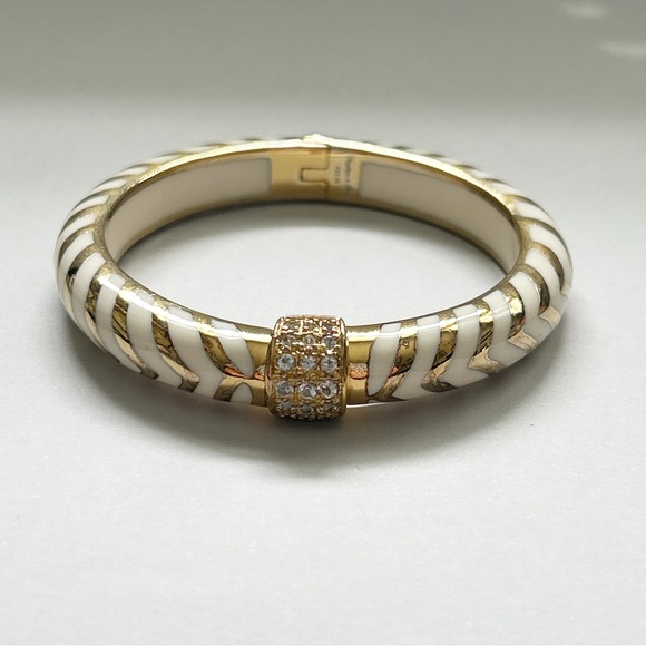 Vintage Angelique de Paris Mata Hari 18 Karat Gold Vermeil Cream Bangle Bracelet - Picture 8 of 13